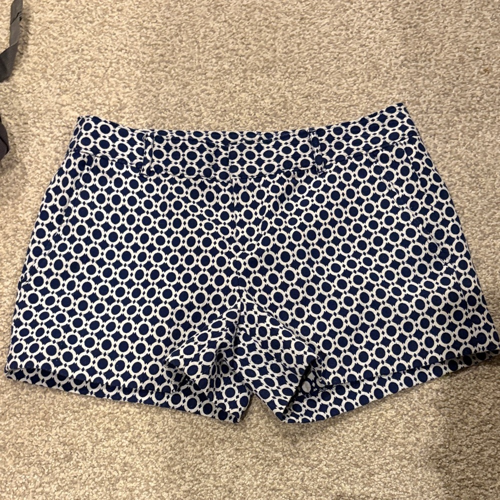 Banana Republic Factory Geometric Blue and White Shorts